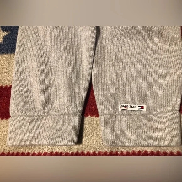 Vintage TOMMY HILFIGER JEANS FLAG Crew Knit Sweater L sportsman Rlpc Rlx Usa Ltd